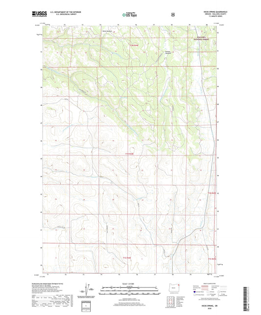 Hicks Spring Oregon US Topo Map Image