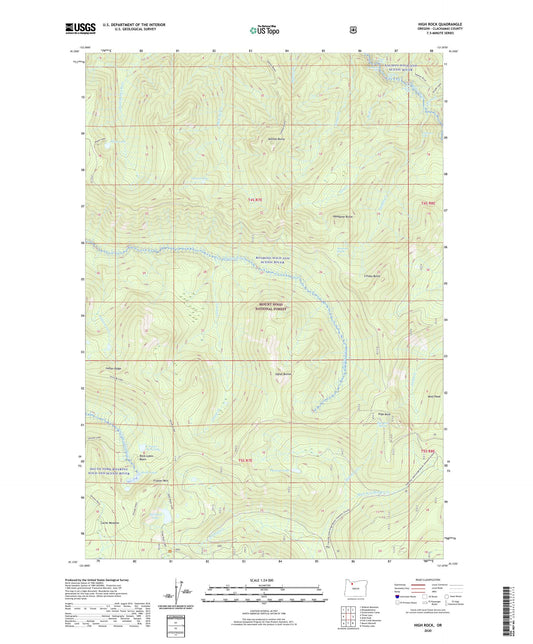 High Rock Oregon US Topo Map Image