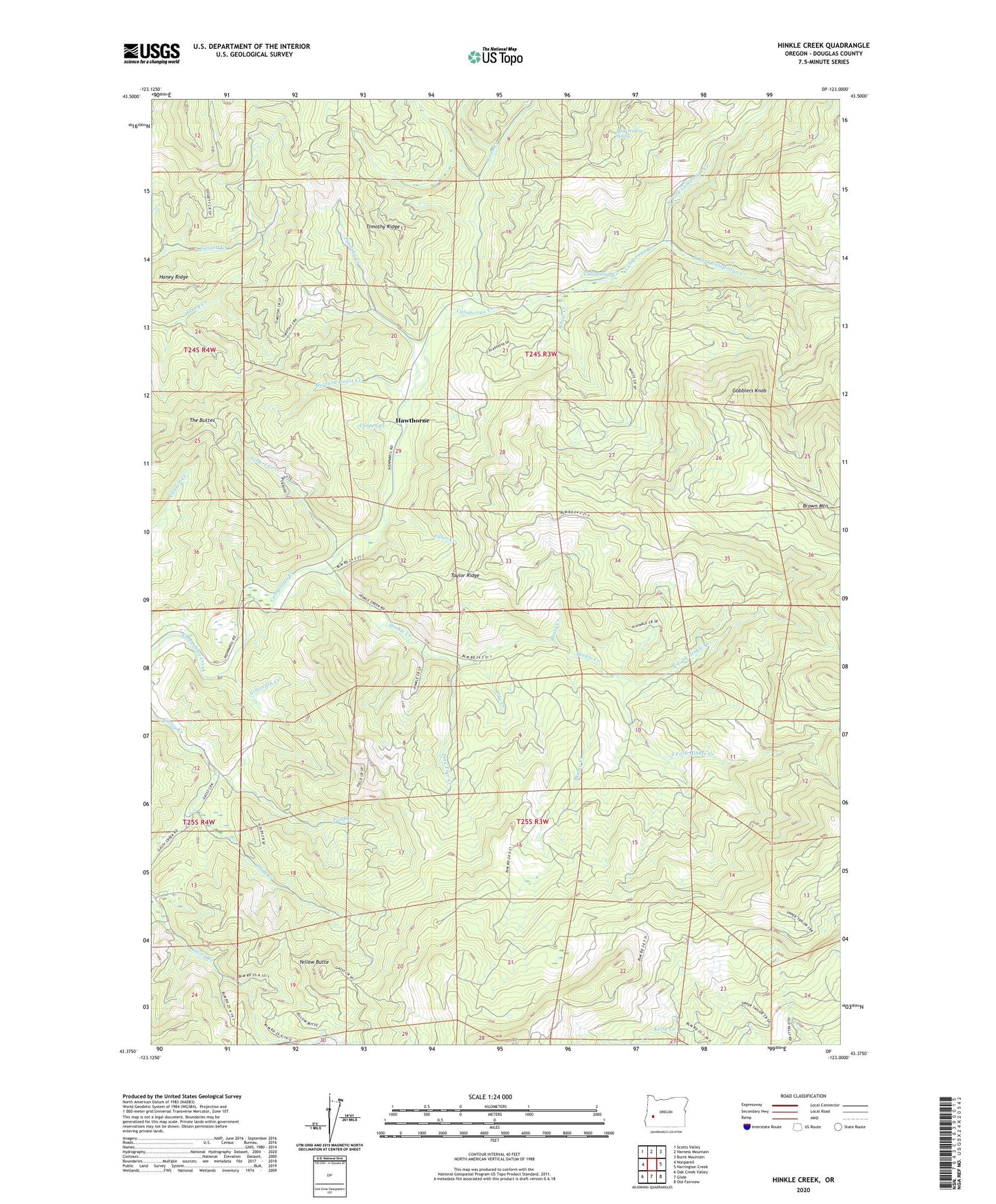 Hinkle Creek Oregon US Topo Map Image