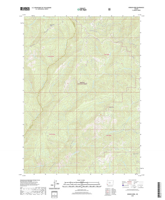 Hobson Horn Oregon US Topo Map Image