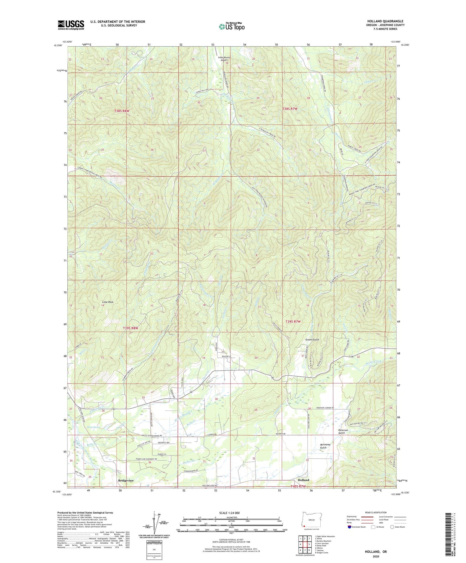 Holland Oregon US Topo Map Image