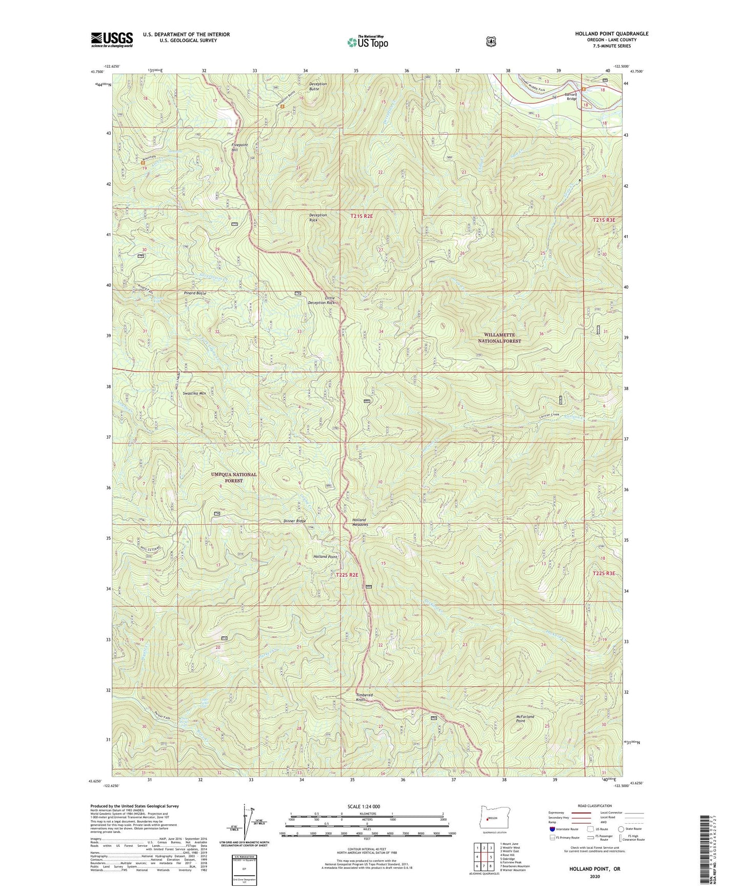 Holland Point Oregon US Topo Map Image