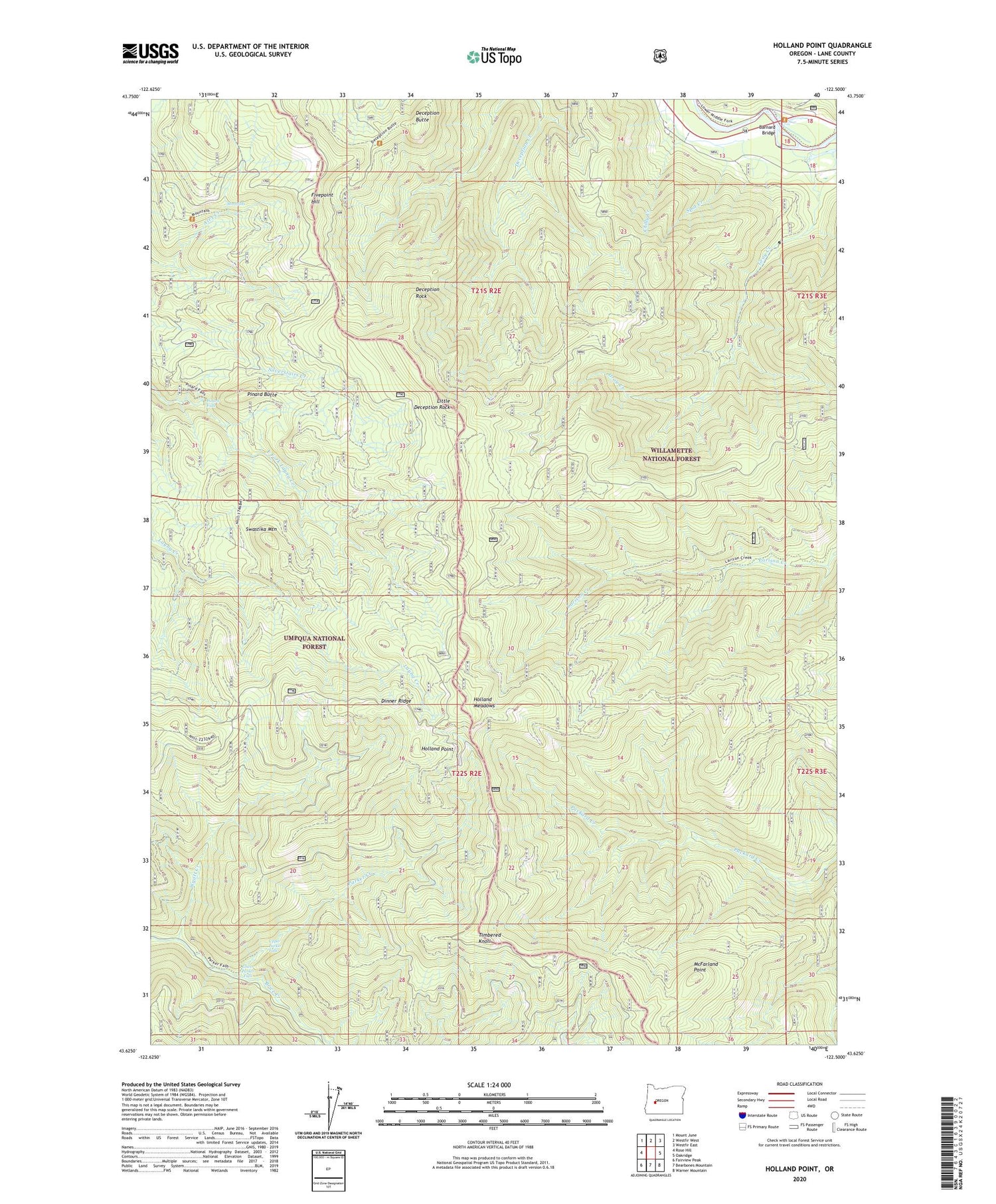 Holland Point Oregon US Topo Map Image