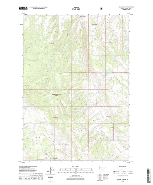 Holmes Canyon Oregon US Topo Map Image