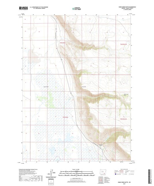 Home Creek Butte Oregon US Topo Map Image