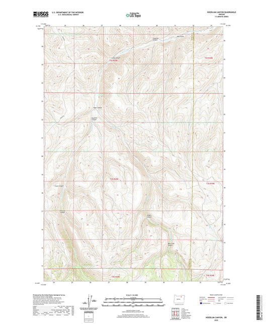 Hoodlum Canyon Oregon US Topo Map Image
