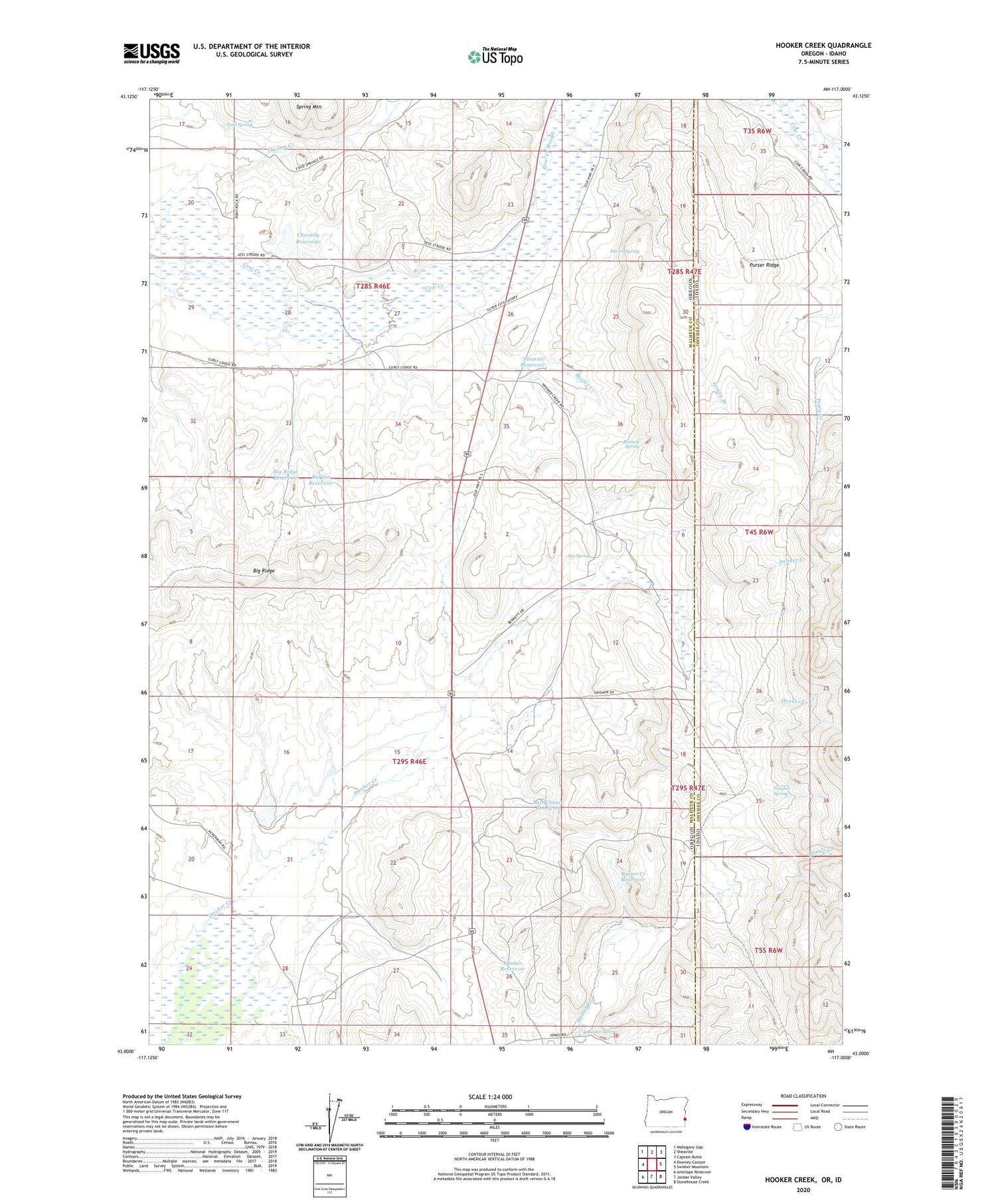 Hooker Creek Oregon US Topo Map Image