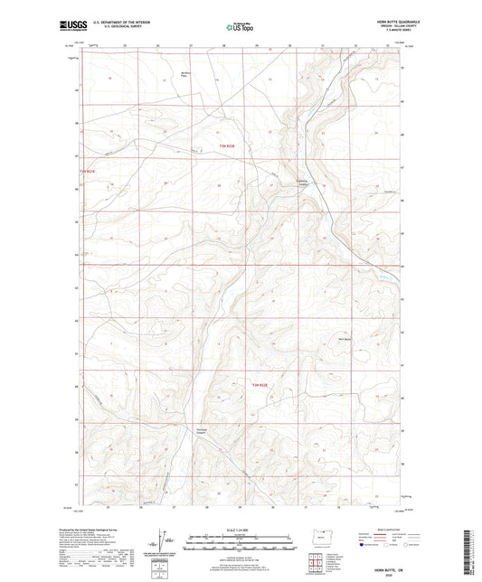 Horn Butte Oregon US Topo Map Image