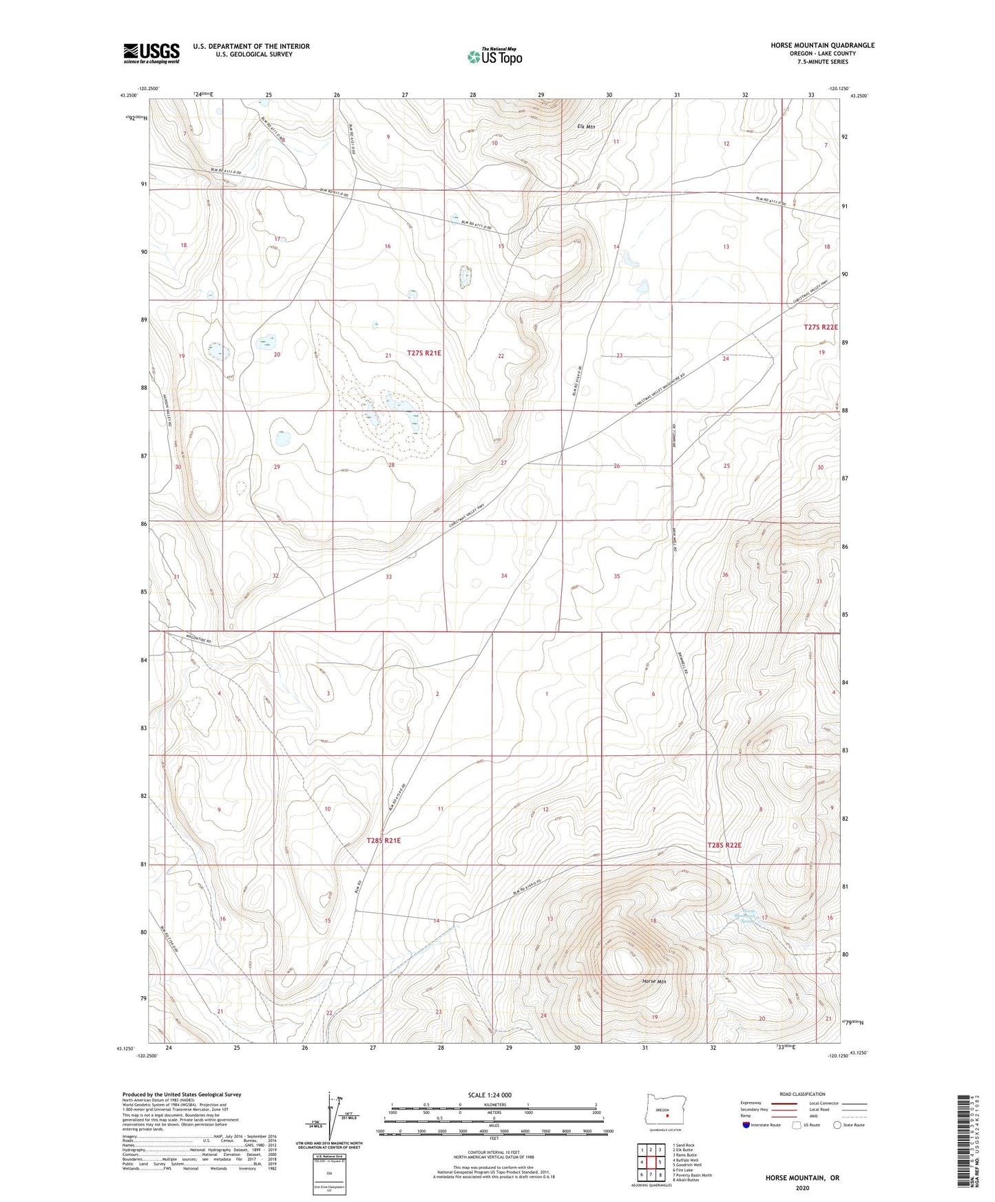 Horse Mountain Oregon US Topo Map Image