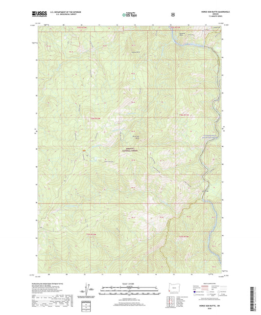 Horse Sign Butte Oregon US Topo Map Image