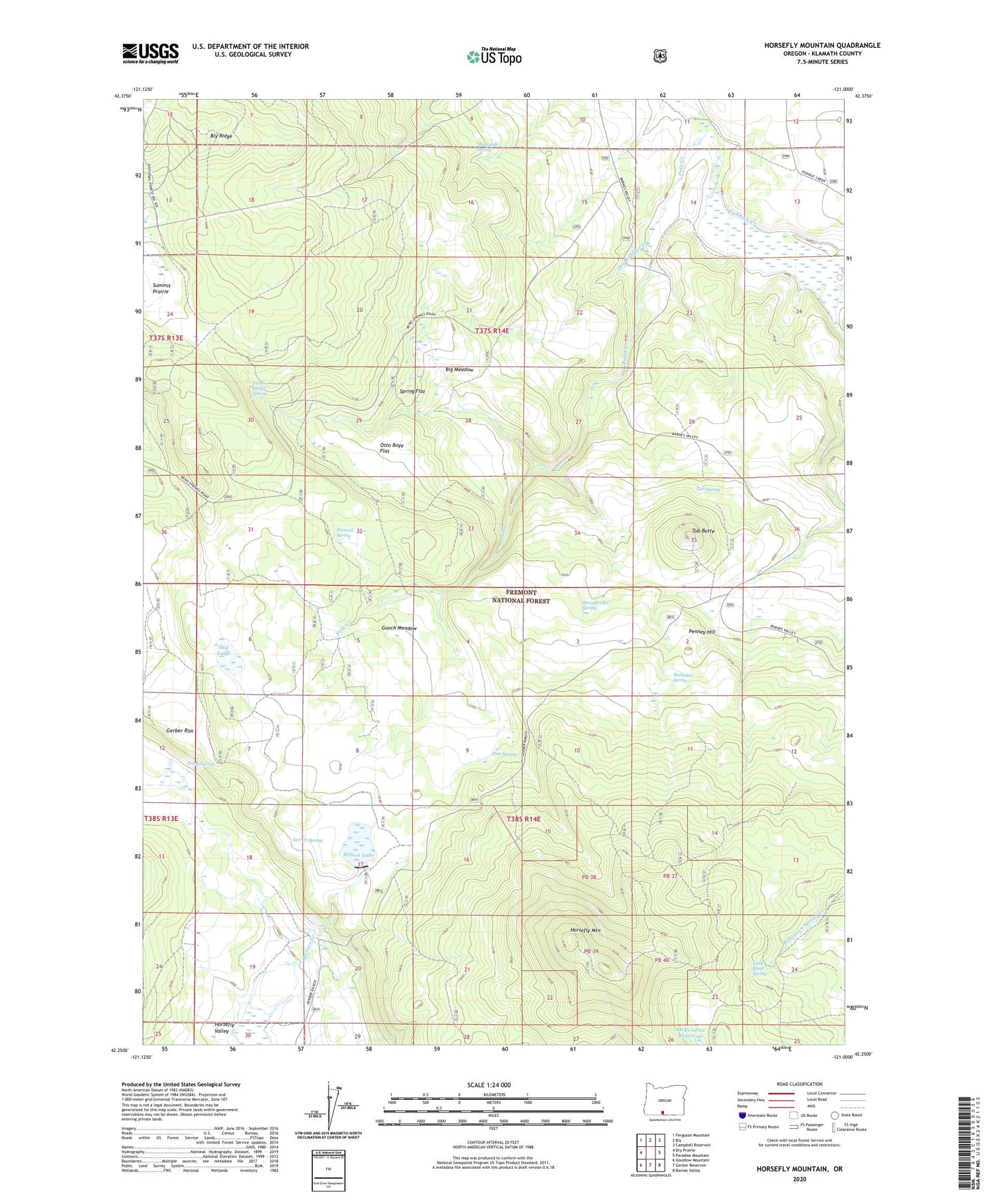 Horsefly Mountain Oregon US Topo Map Image
