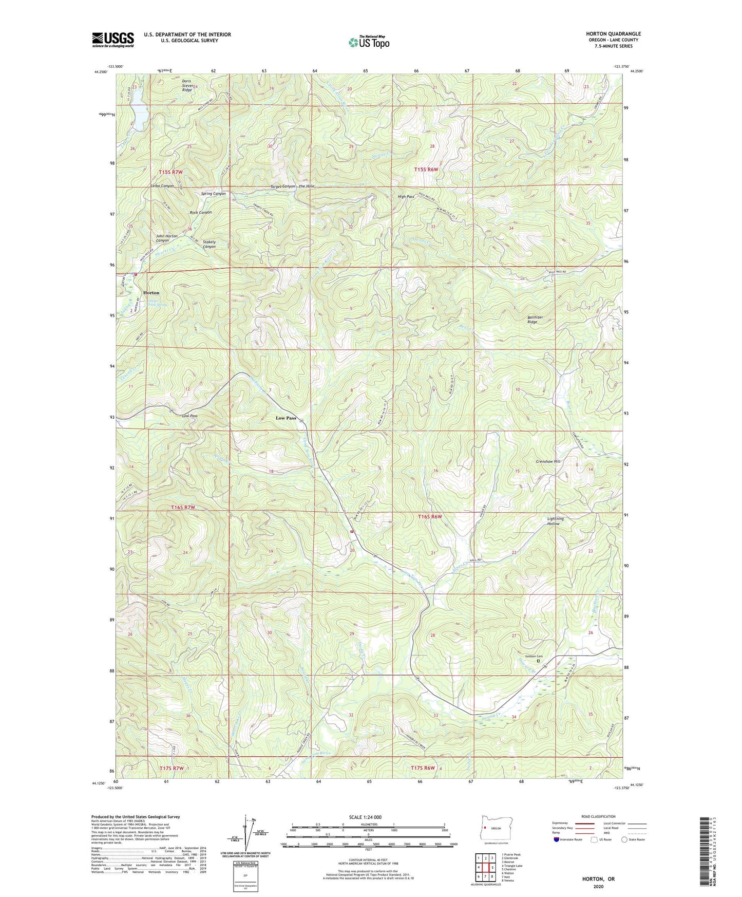 Horton Oregon US Topo Map Image