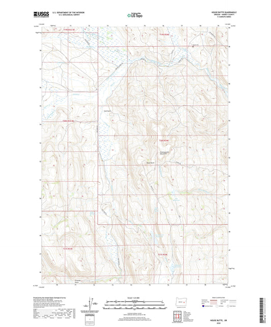 House Butte Oregon US Topo Map Image