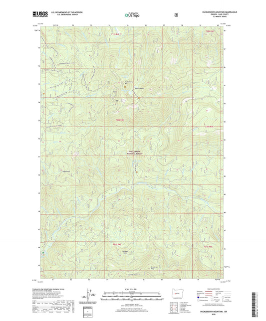 Huckleberry Mountain Oregon US Topo Map Image