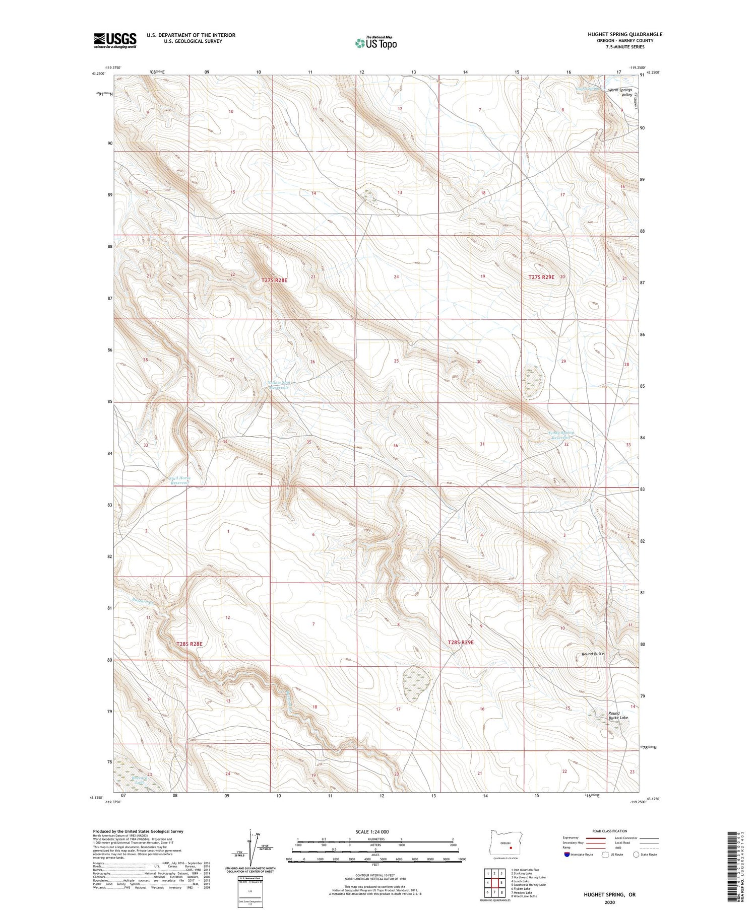 Hughet Spring Oregon US Topo Map Image