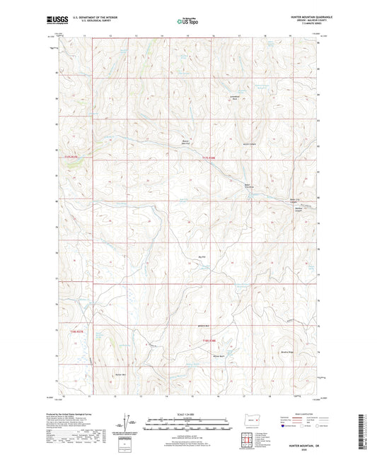 Hunter Mountain Oregon US Topo Map Image