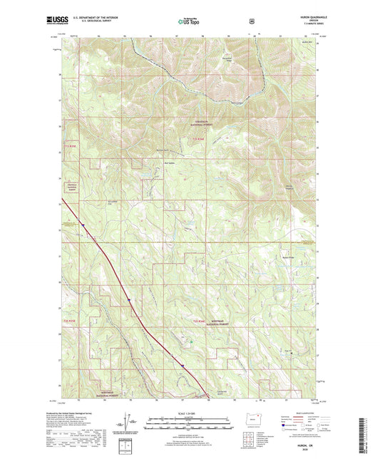 Huron Oregon US Topo Map Image