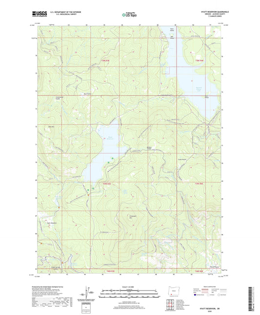 Hyatt Reservoir Oregon US Topo Map Image