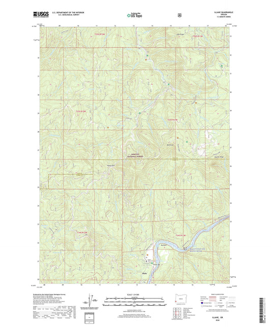 Illahe Oregon US Topo Map Image
