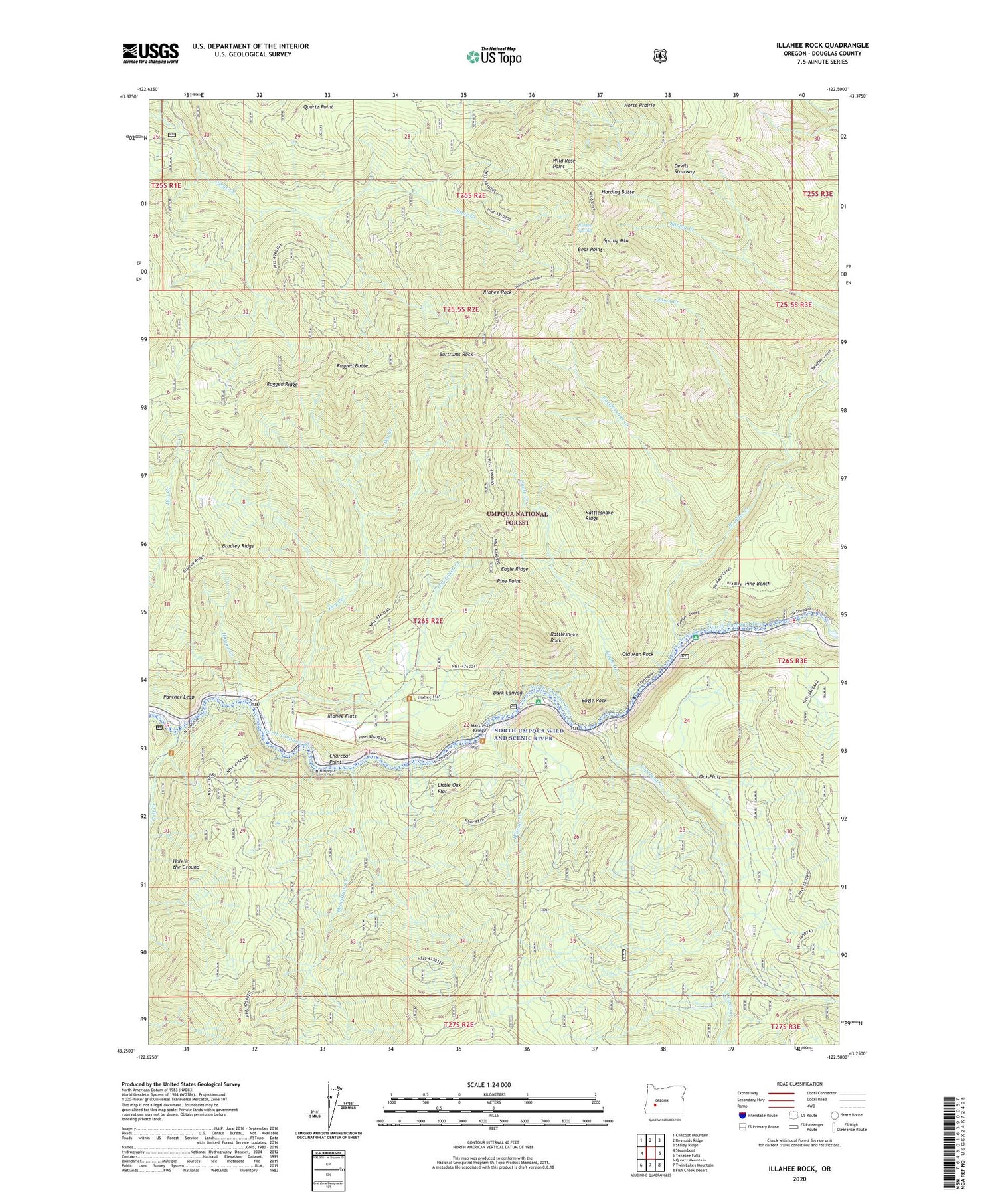 Illahee Rock Oregon US Topo Map Image