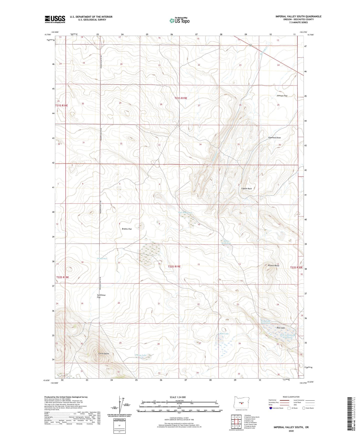 Imperial Valley South Oregon US Topo Map Image