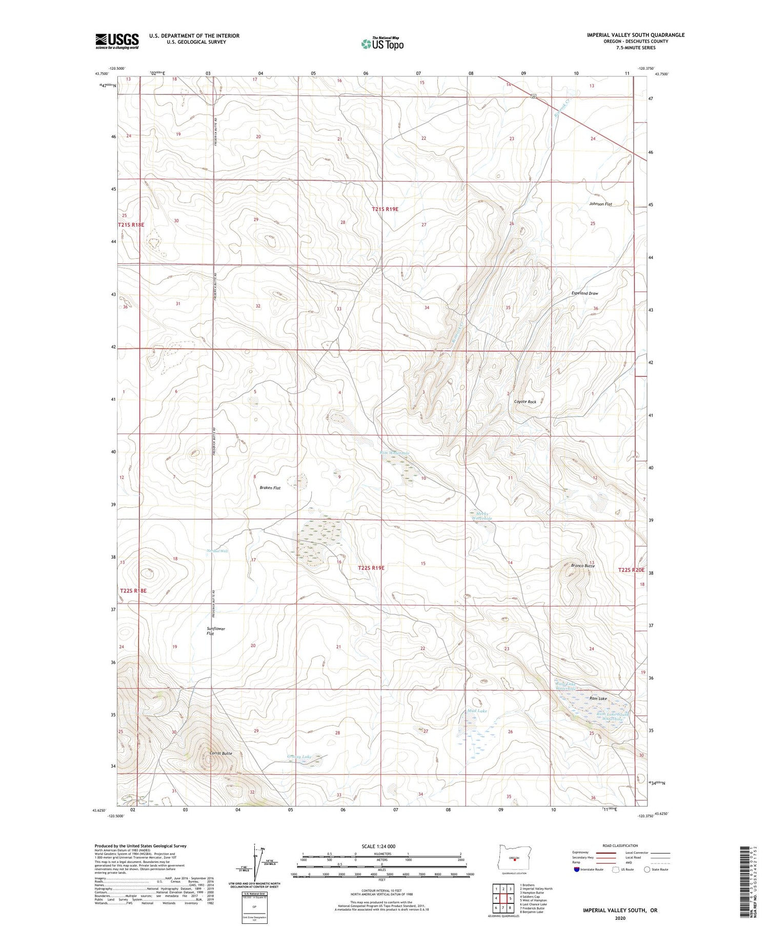 Imperial Valley South Oregon US Topo Map Image
