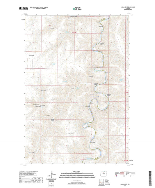 Indian Cove Oregon US Topo Map Image