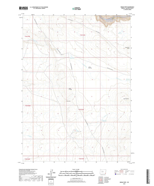 Indian Fort Oregon US Topo Map Image