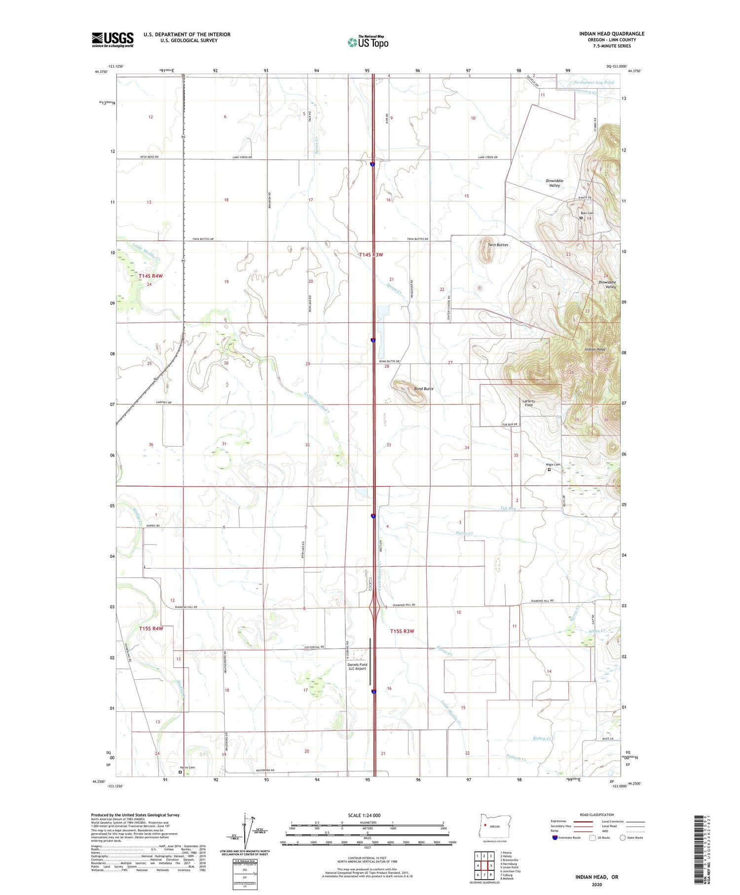 Indian Head Oregon US Topo Map Image