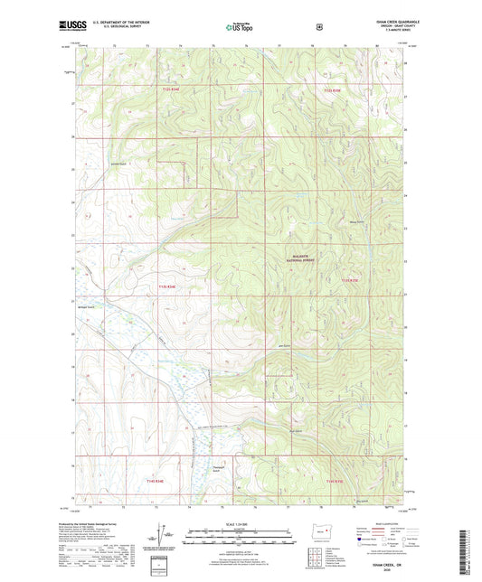 Isham Creek Oregon US Topo Map Image