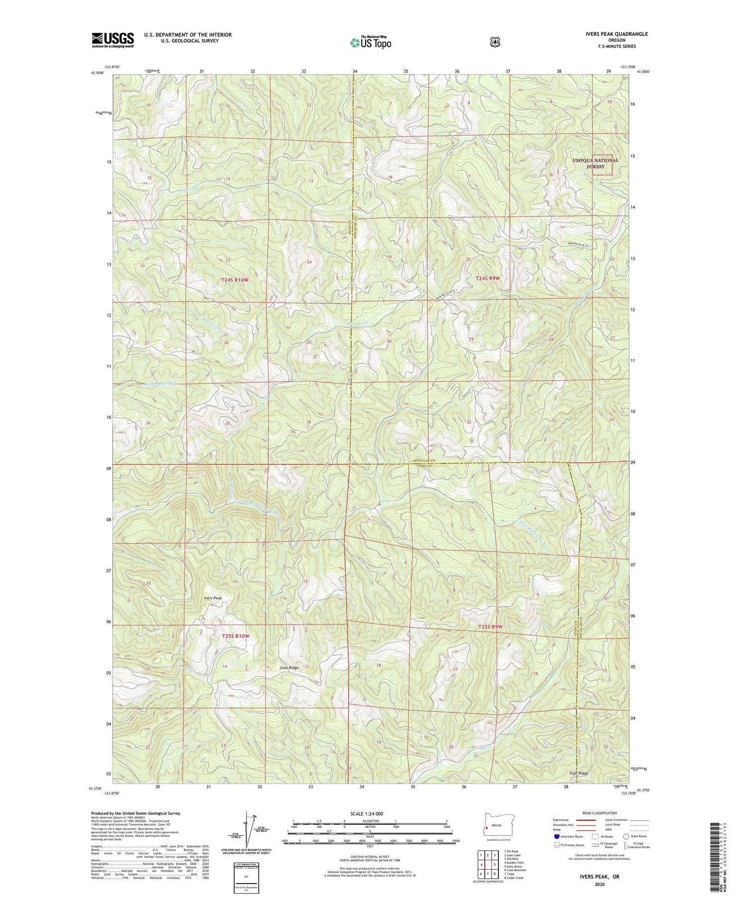Ivers Peak Oregon US Topo Map Image
