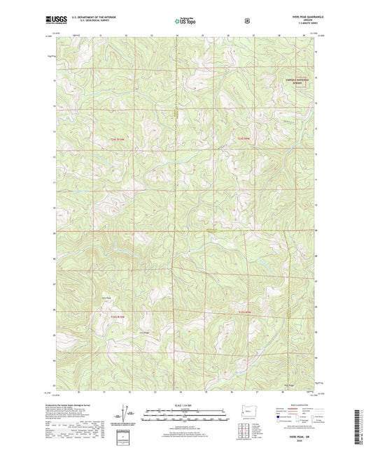 Ivers Peak Oregon US Topo Map Image