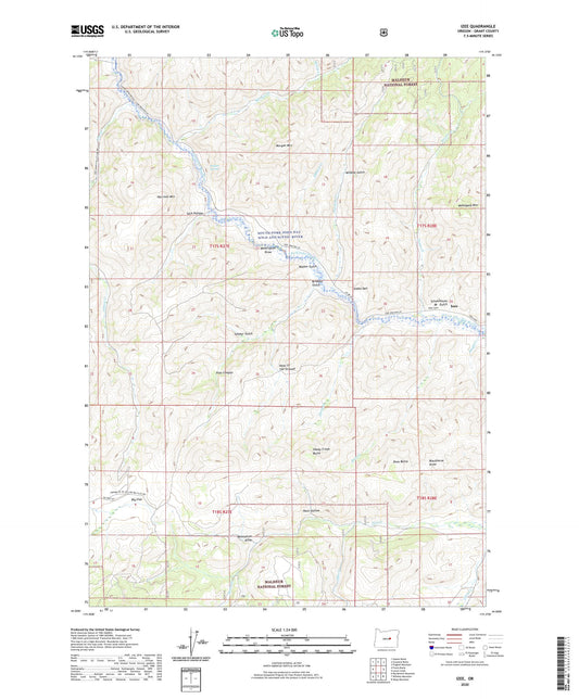 Izee Oregon US Topo Map Image