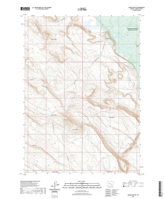 Jackass Butte Oregon US Topo Map Image