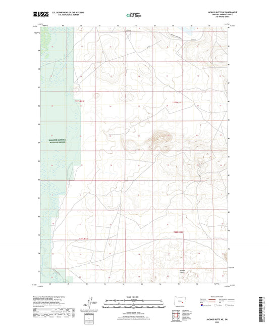 Jackass Butte NE Oregon US Topo Map Image