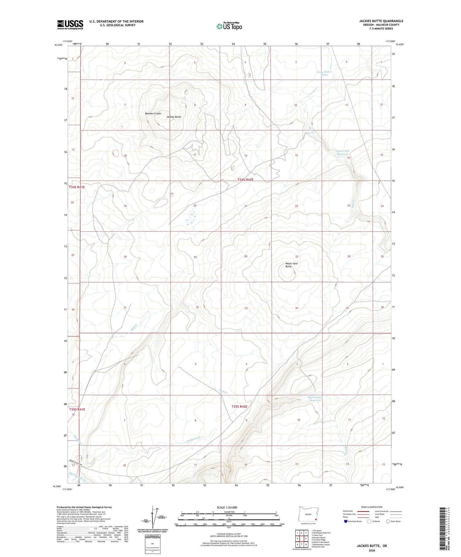 Jackies Butte Oregon US Topo Map Image