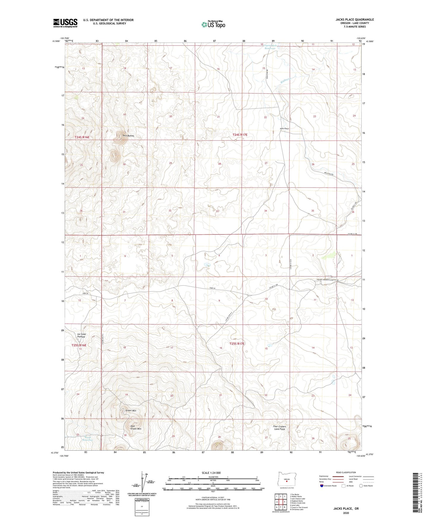 Jacks Place Oregon US Topo Map Image