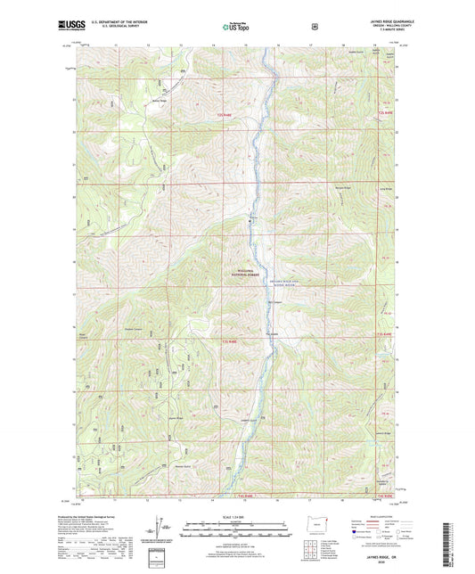 Jaynes Ridge Oregon US Topo Map Image