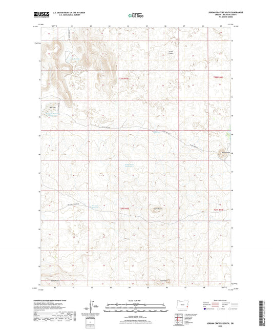 Jordan Craters South Oregon US Topo Map Image
