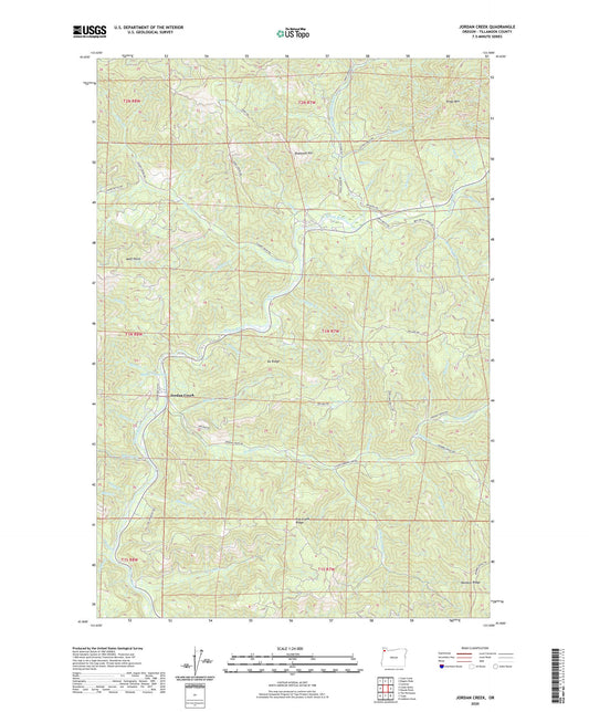 Jordan Creek Oregon US Topo Map Image