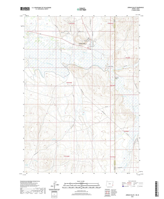 Jordan Valley Oregon US Topo Map Image