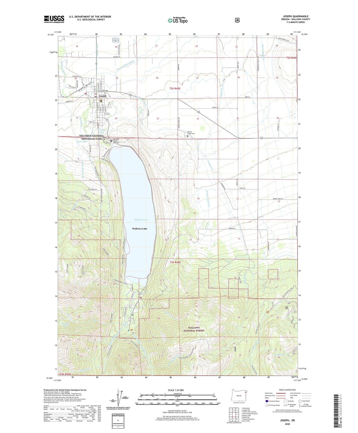 Joseph Oregon US Topo Map Image