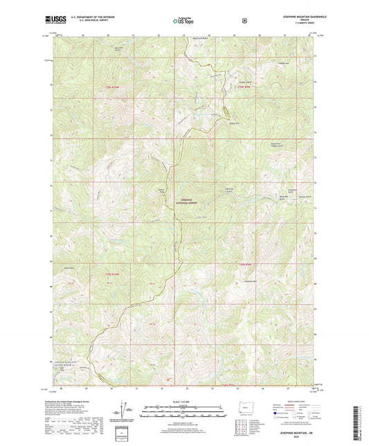 Josephine Mountain Oregon US Topo Map Image