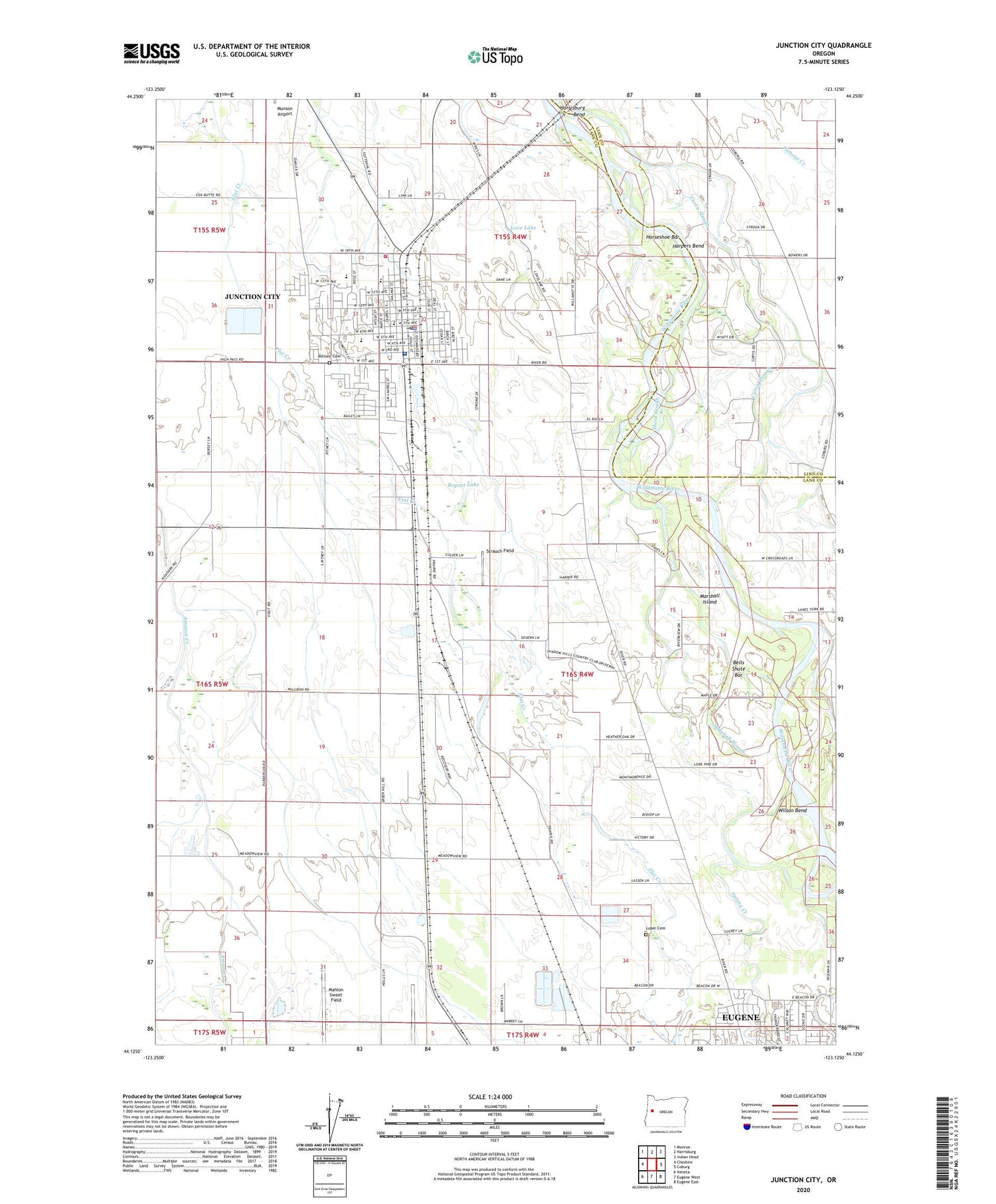 Junction City Oregon US Topo Map Image