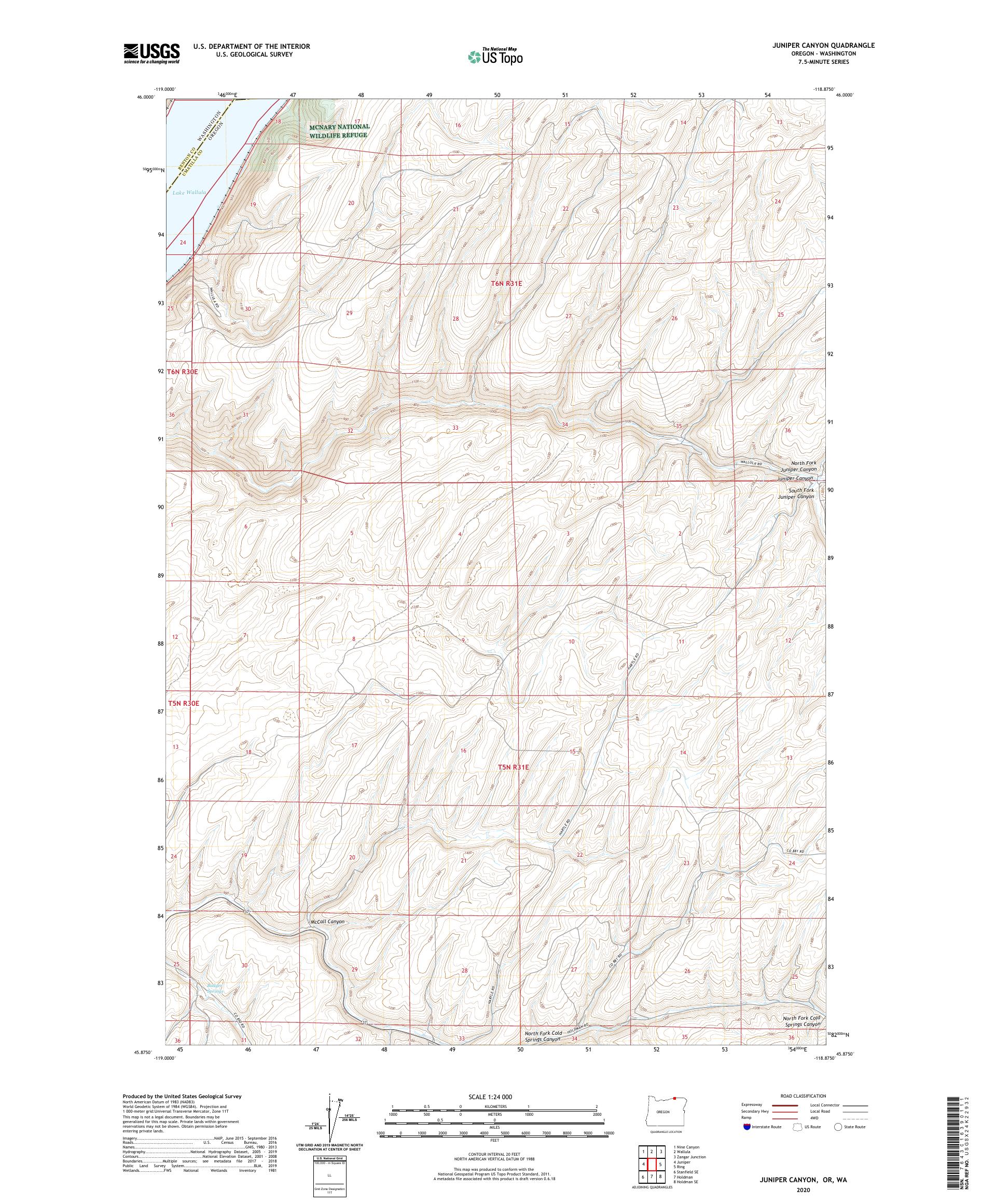 Juniper Canyon Oregon US Topo Map – MyTopo Map Store