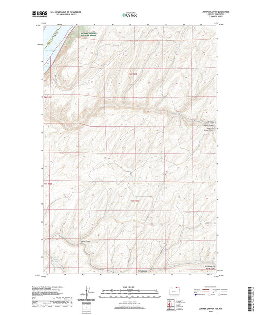 Juniper Canyon Oregon US Topo Map Image