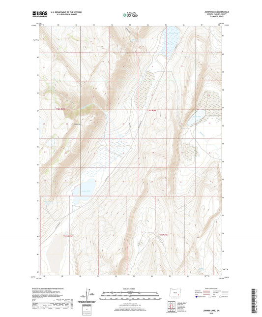 Juniper Lake Oregon US Topo Map Image