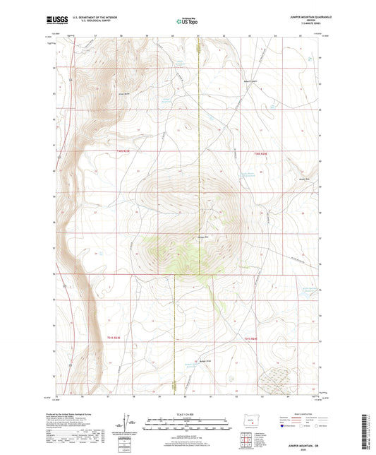 Juniper Mountain Oregon US Topo Map Image