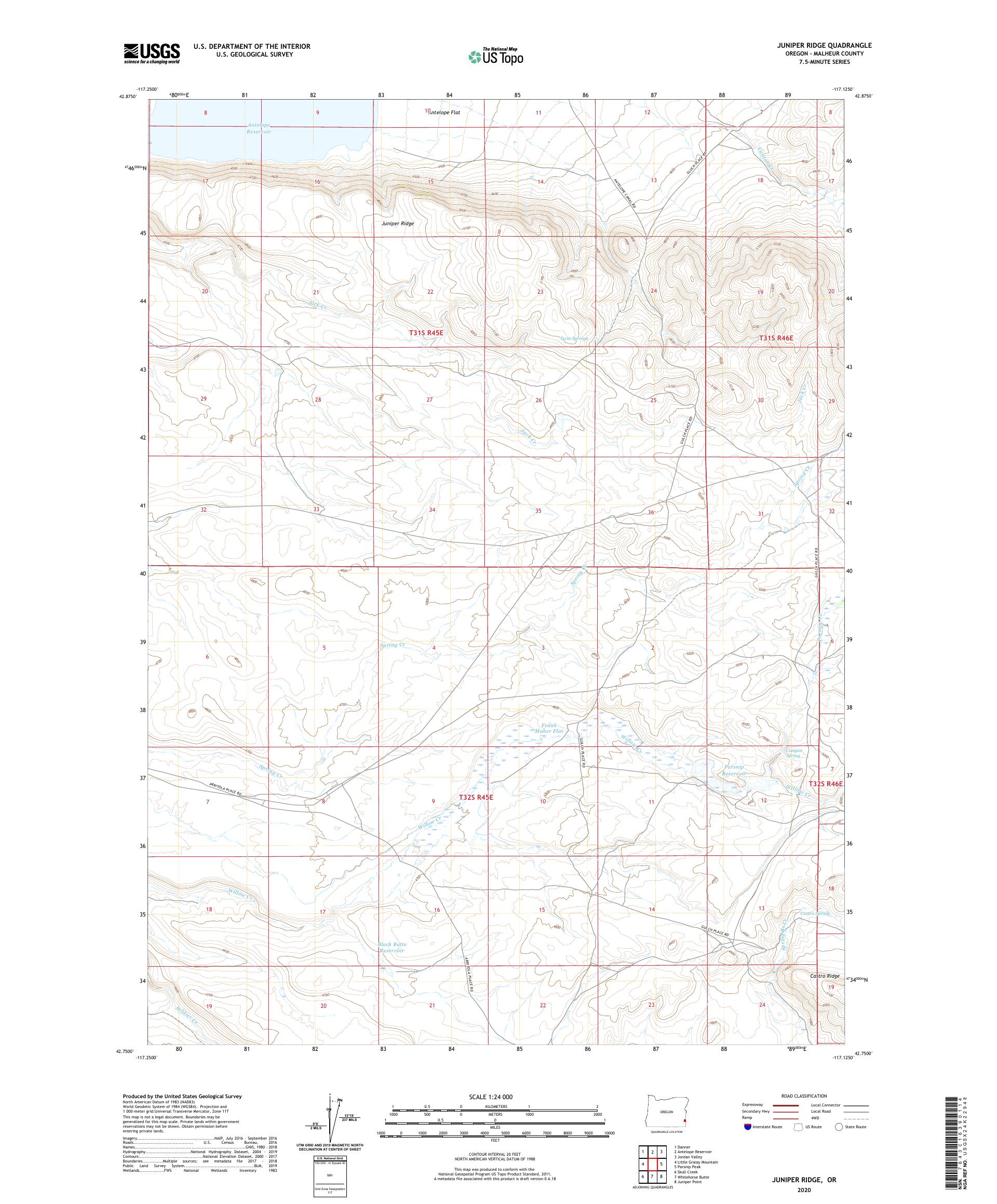Juniper Ridge Oregon US Topo Map – MyTopo Map Store