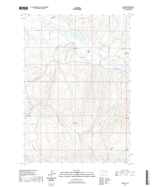 Keating Oregon US Topo Map Image